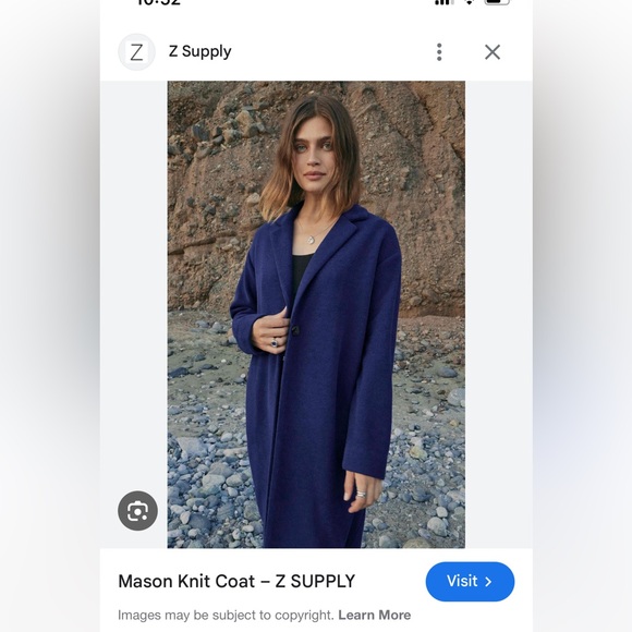 Z supply mason knit coat in sapphire blue - Picture 2 of 5